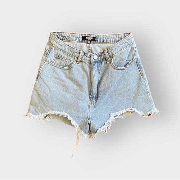 Missguided Distorted Jean Shorts Blue - Picture 1 of 6